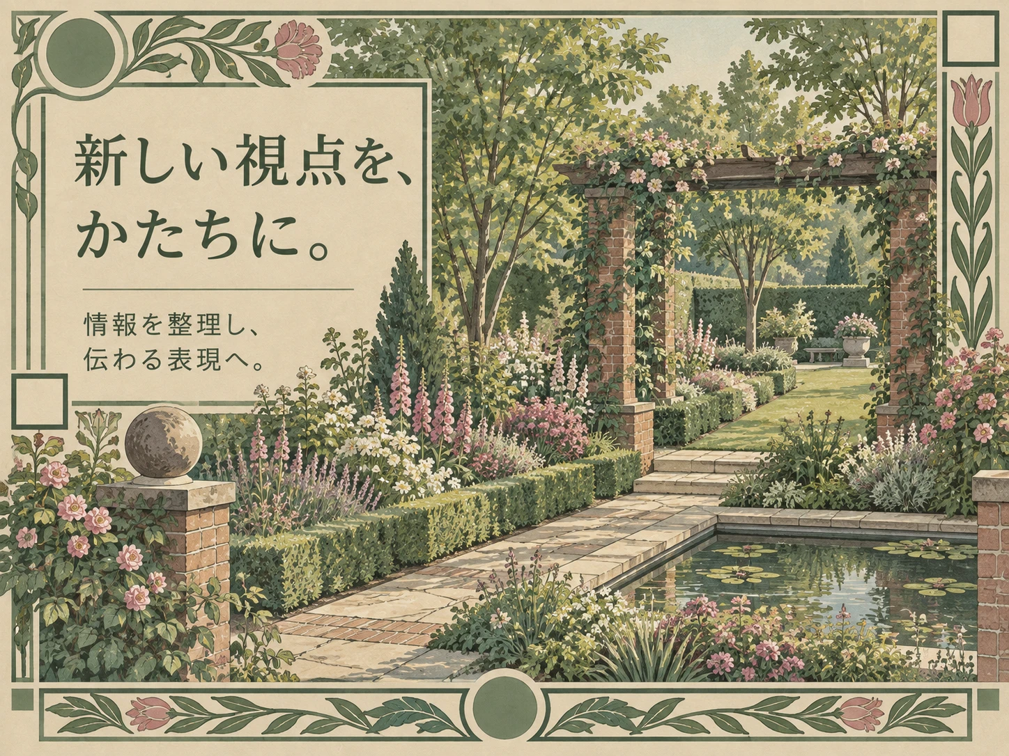 アーツ・アンド・クラフツ庭園のスタイル見本