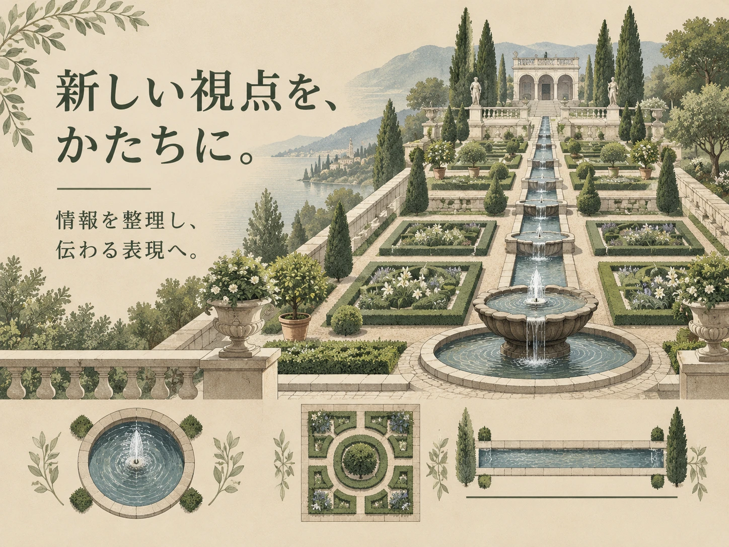 イタリア・ルネサンス庭園のスタイル見本