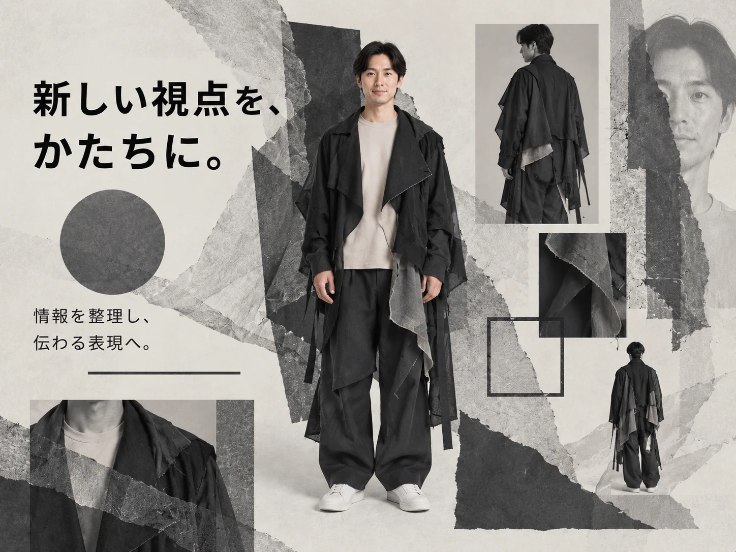 日本の脱構築的ファッションのスタイル見本